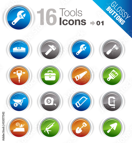 Glossy Buttons - Tools and Construction icons