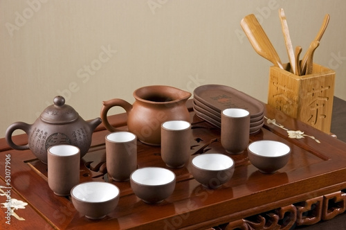 Tea set ready for traditional Chinese tea ceremony