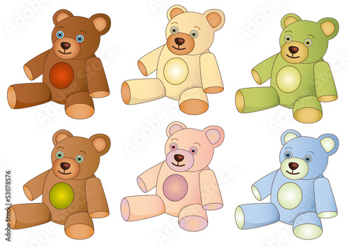 Ours en peluche - 6 couleurs