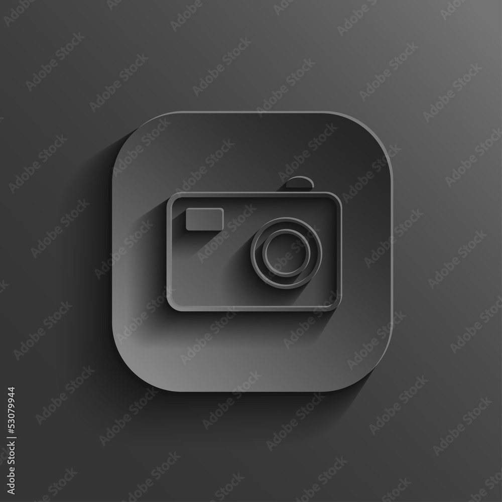Camera icon - vector black app button Camera icon - vector black app button