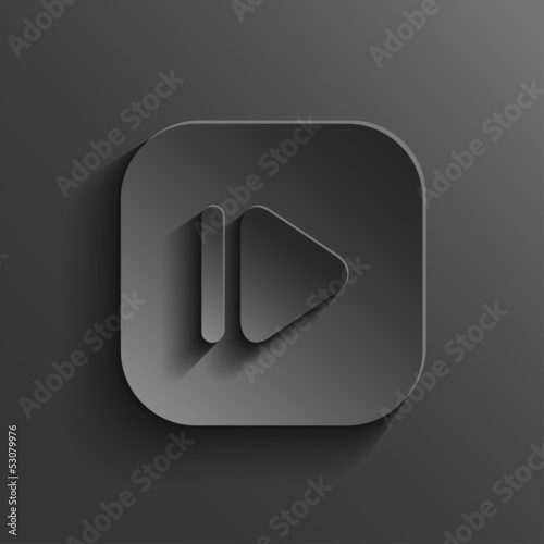 Media player icon - vector black app button