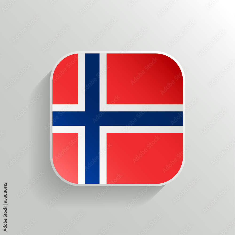 Obraz premium Vector Button - Norway Flag Icon