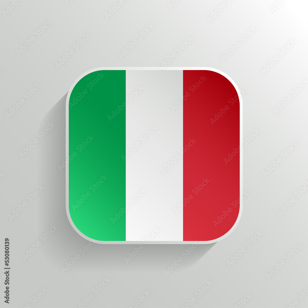 Vector Button - Italy Flag Icon