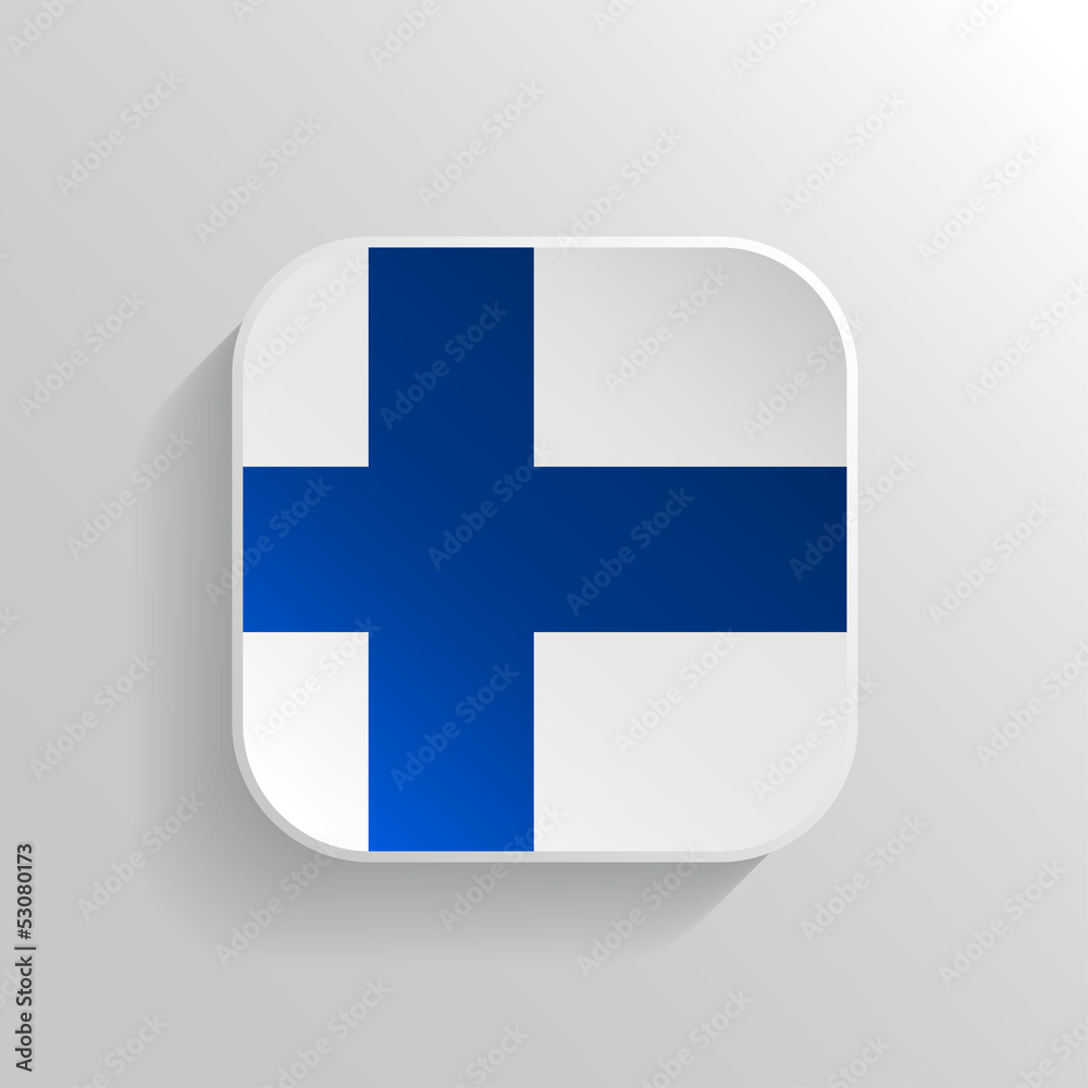 Vector Button - Finland Flag Icon Vector Button - Finland Flag Icon