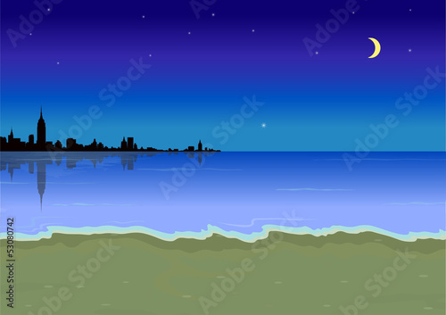 beach at night