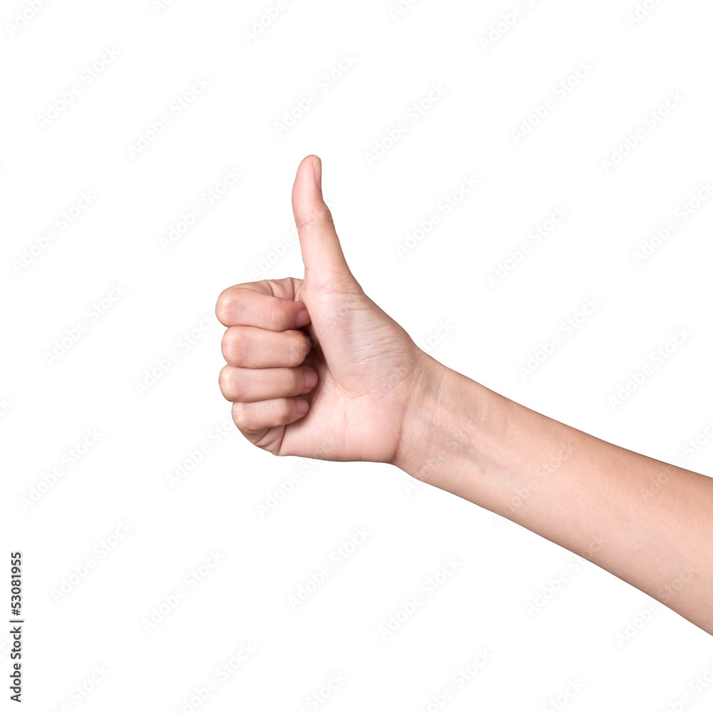 Woman hand on white background with clipping path Woman hand on white background with clipping path