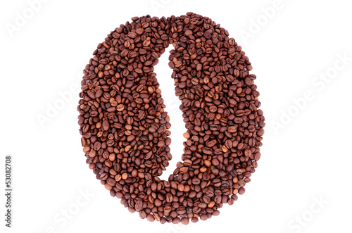 The coffee beans symbol made from coffee beans