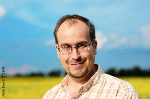 Adult man at the field