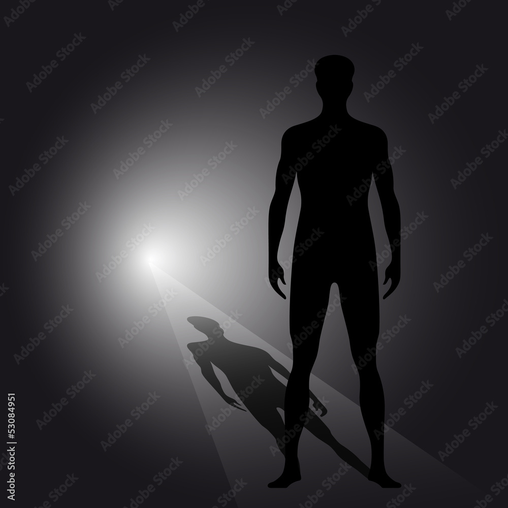 Abstract man silhouette with shadow