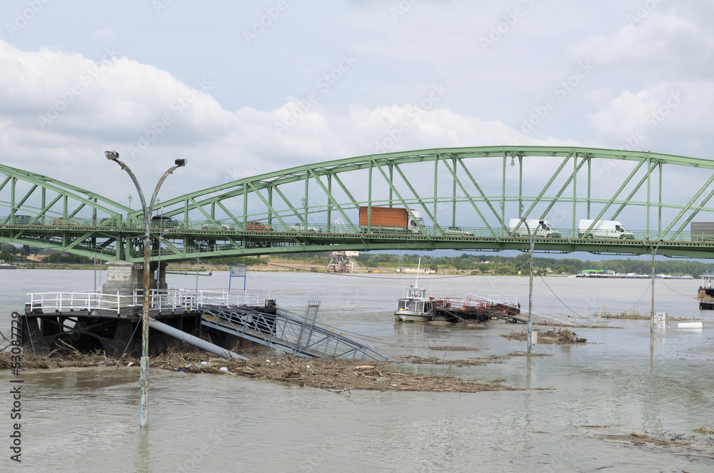 Danube River Flood in Town of Komarom, Hungary, 5th june 2013 Danube River Flood in Town of Komarom, Hungary, 5th june 2013
