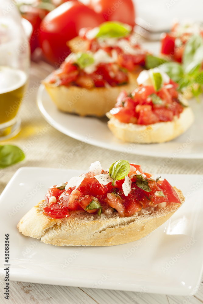 Homemade Tomato and Basil Bruschetta