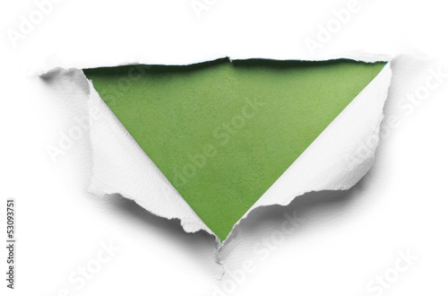 white torn paper with triangle shape photo