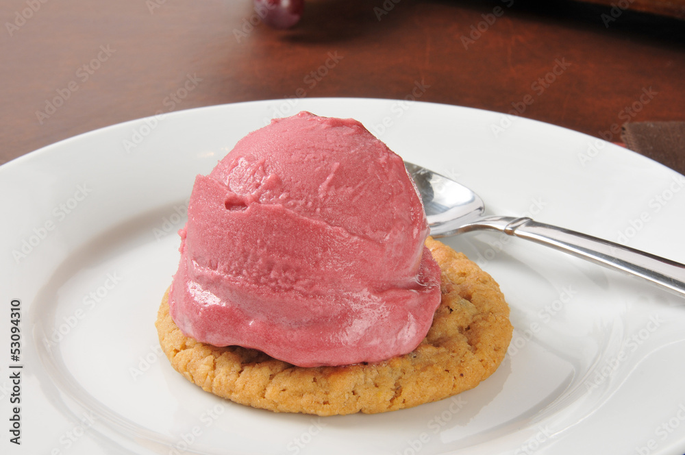 Raspberry sorbet sandwich Raspberry sorbet sandwich