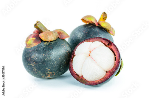 fresh mangosteen isolated, Garcinia mangostana Linn