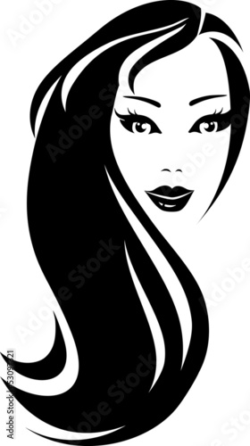 black silhouette woman with hair