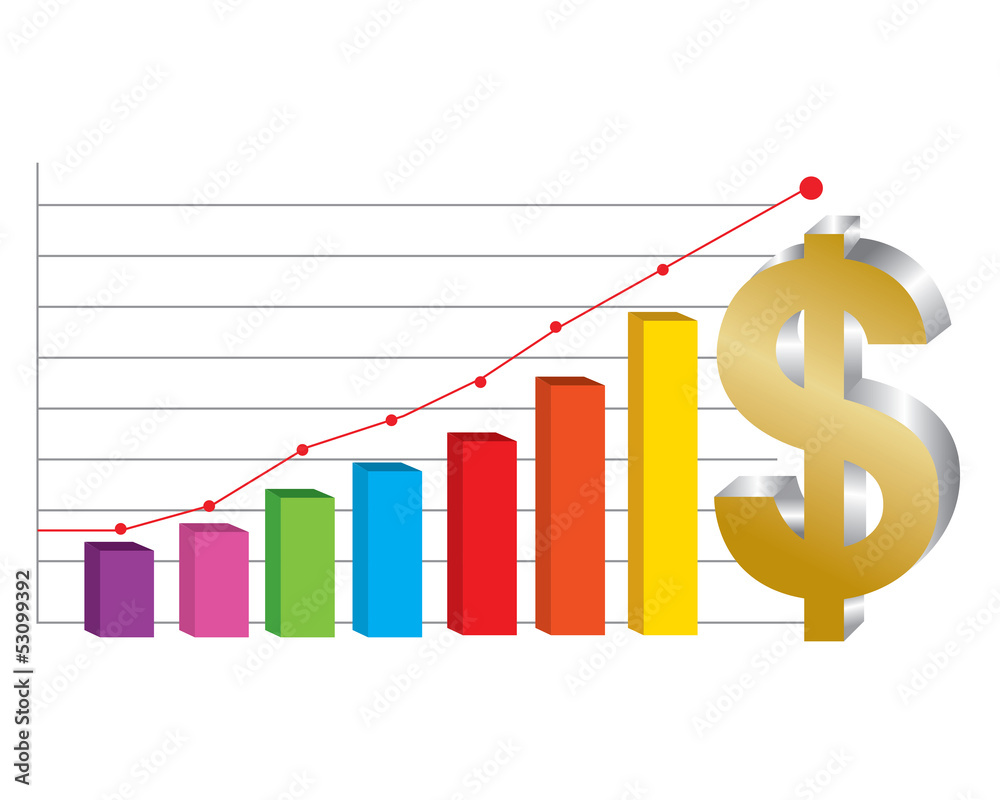 bussiness vector graph with gold Dollar sign bussiness vector graph with gold Dollar sign