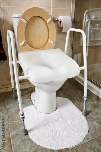 Adjustable height toilet seat photo