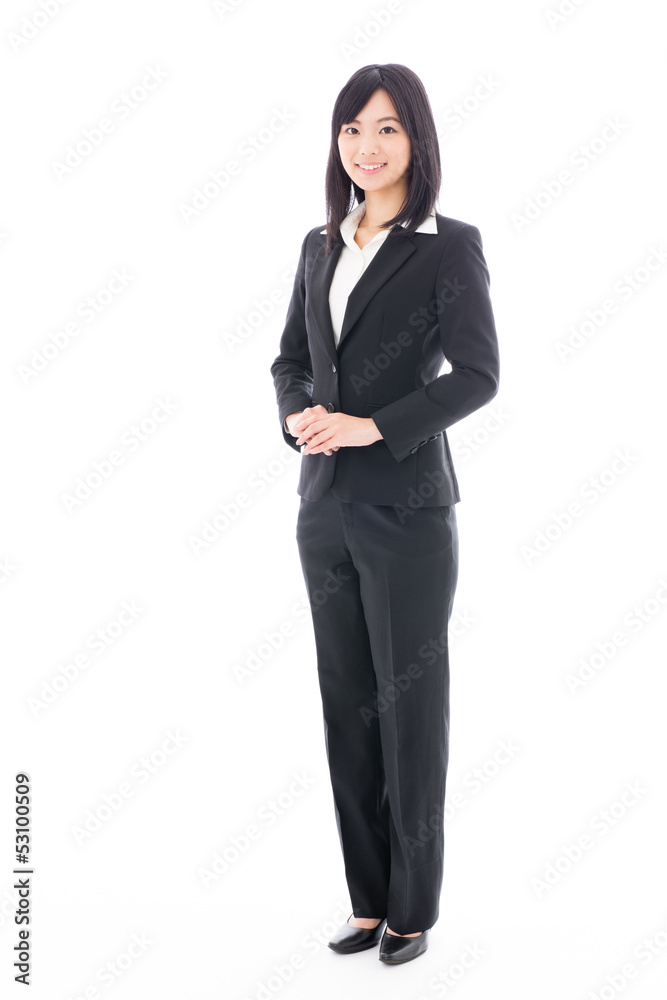 attractive asian businesswoman on white background attractive asian businesswoman on white background