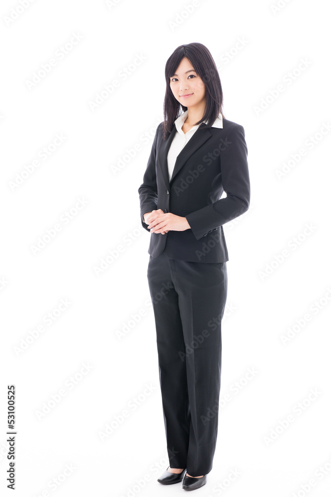 attractive asian businesswoman on white background attractive asian businesswoman on white background