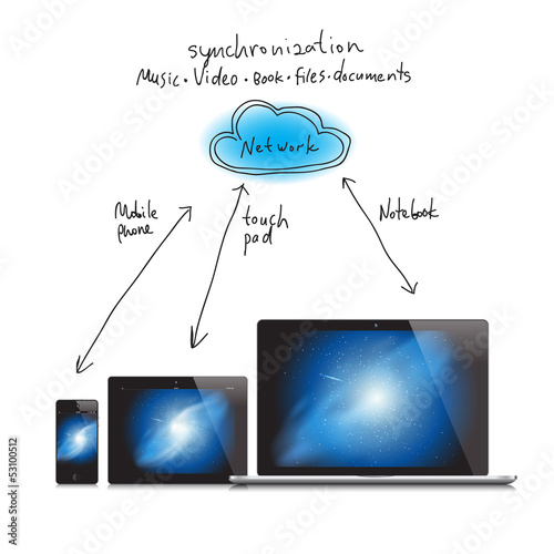 Cloud computing concept, vector Eps10 illustration.