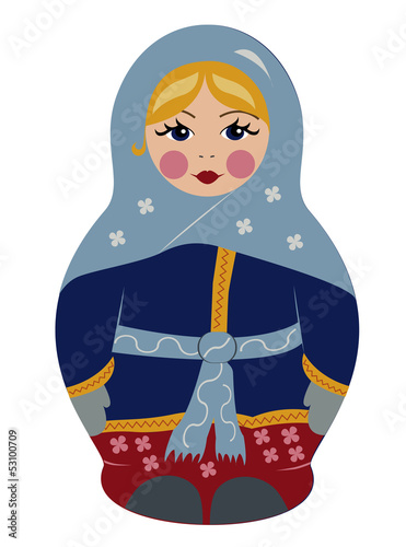 Bubushka doll in winter