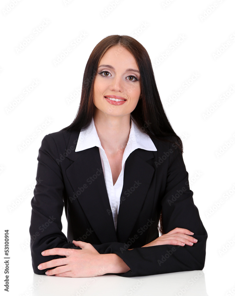 Young business woman, isolated on white Young business woman, isolated on white