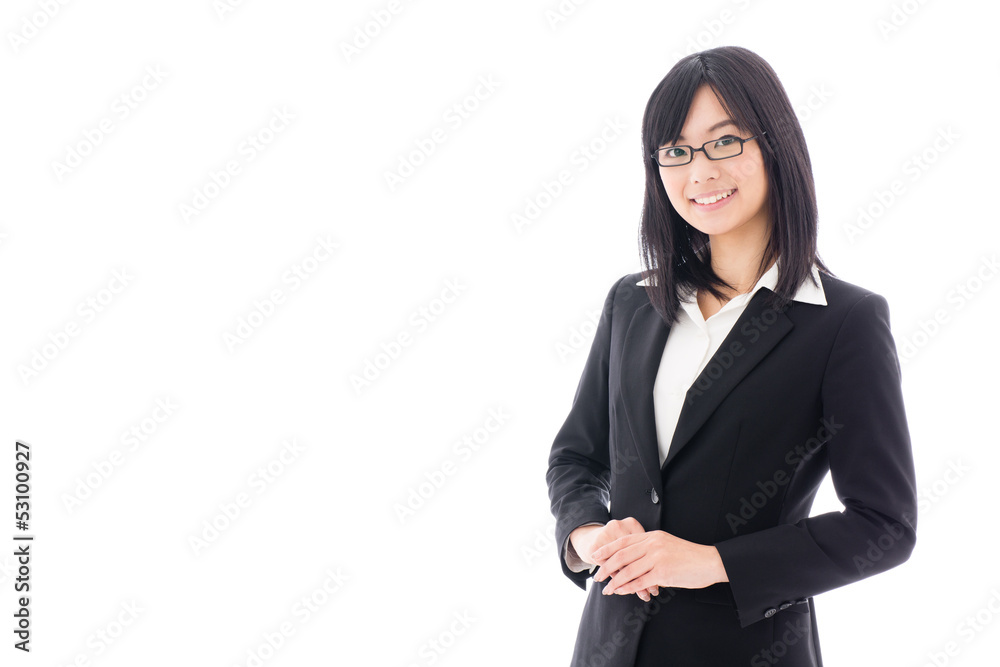 attractive asian businesswoman on white background attractive asian businesswoman on white background