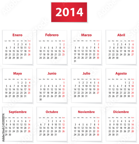 2014 Spanish calendar