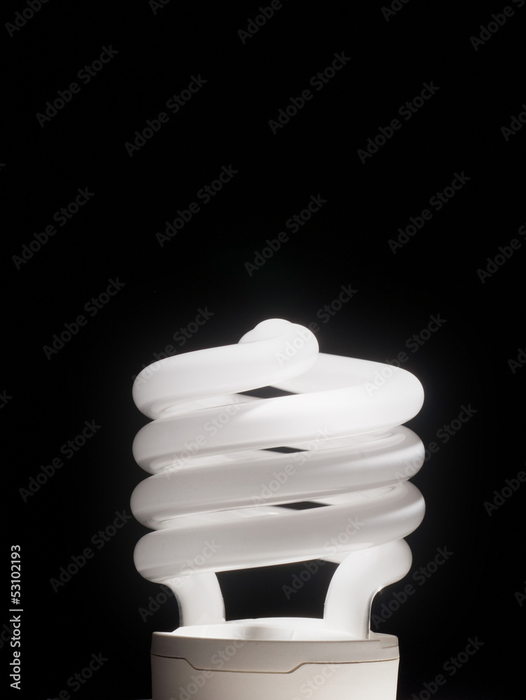 Eco light bulb at black background Eco light bulb at black background