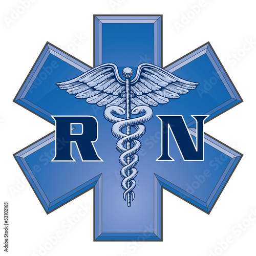 Registered Nurse Star of Life Medical Symbol
