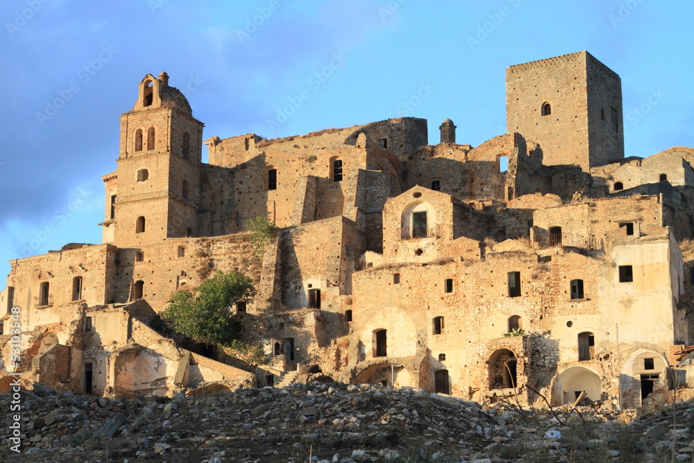 famous ghost town of Craco near Matera,Italy