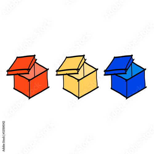 hand drawing colorful boxes