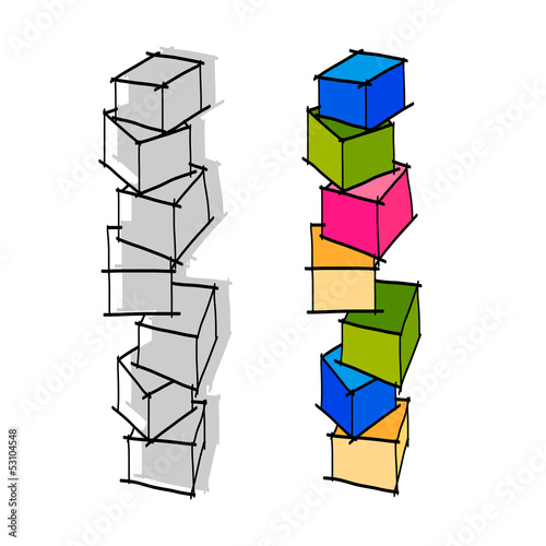 hand drawing geometric shape