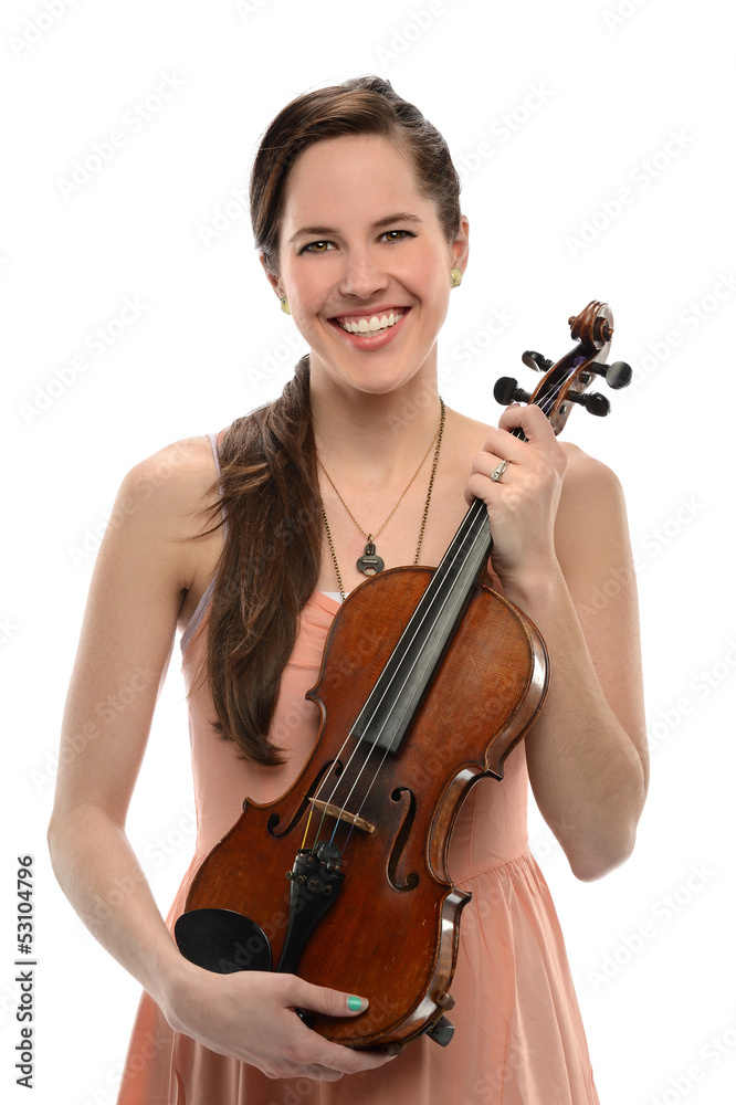 Young Woman Holding Violin Young Woman Holding Violin