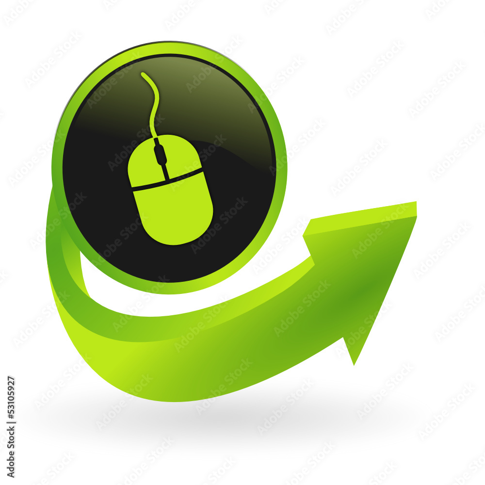 Vecteur Stock souris informatique flèche verte | Adobe Stock