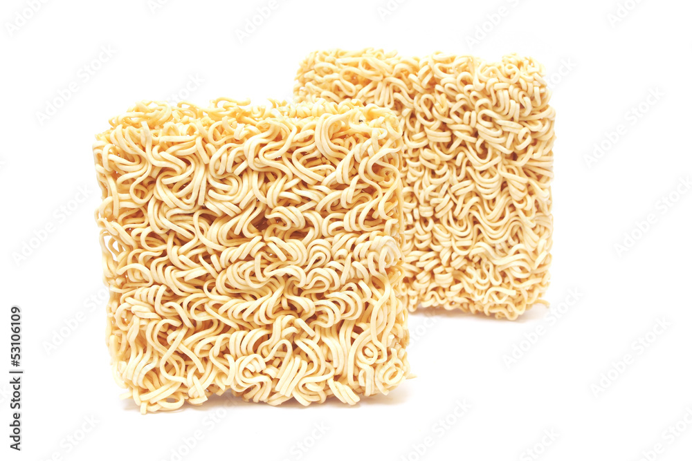 dried Instant noodles on a white background dried Instant noodles on a white background