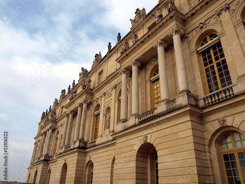 facade of the royal palace at Versailles near Paris