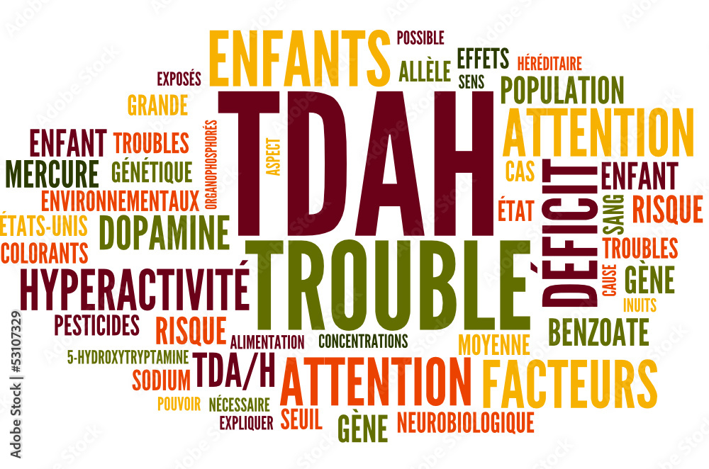 Vecteur Stock TDAH: Trouble du Déficit de l'Attention avec Hyperactivité  TDA