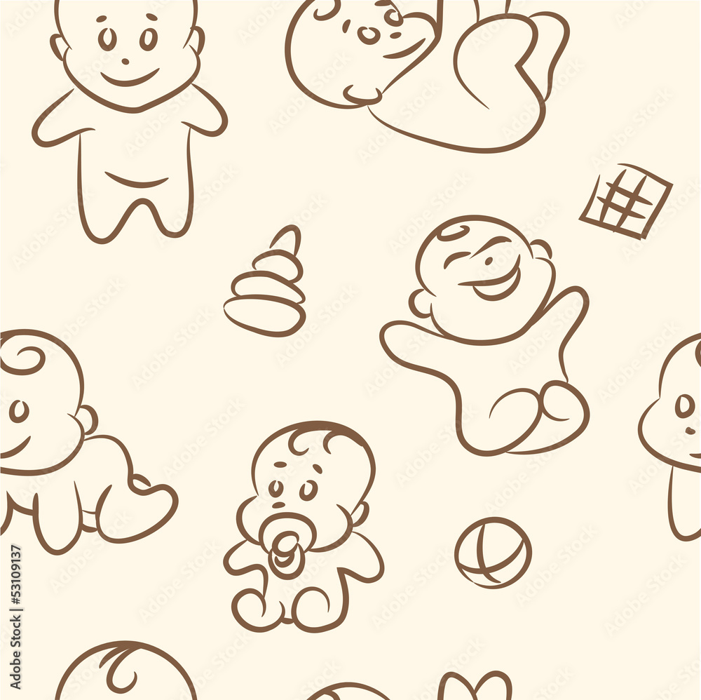 doodle baby set .Seamless pattern doodle baby set .Seamless pattern