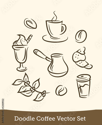 doodle coffee set