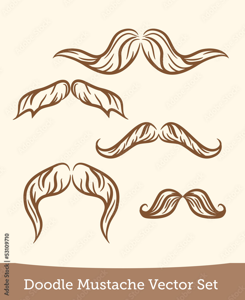 doodle mustache set