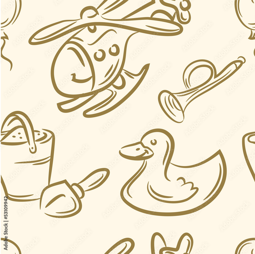 seamless pattern. doodle Toy set seamless pattern. doodle Toy set