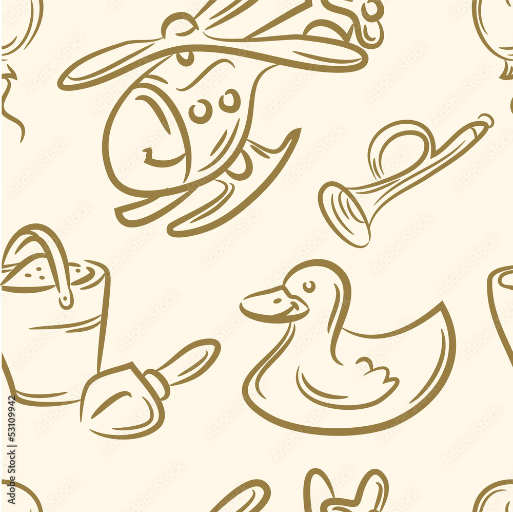 seamless pattern. doodle Toy set