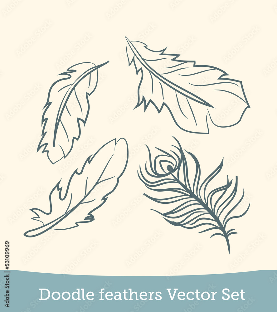 doodle feather set doodle feather set