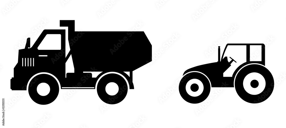 Fototapeta premium Tracteur et camion benne