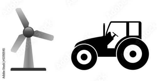 Tracteur et une   olienne