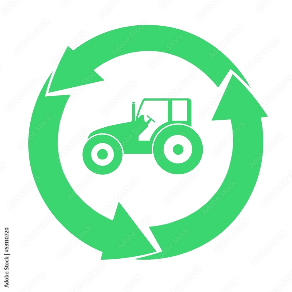 Tracteur dans un symbole recyclage Tracteur dans un symbole recyclage