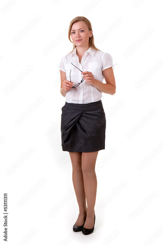 Confident young business woman standing Confident young business woman standing