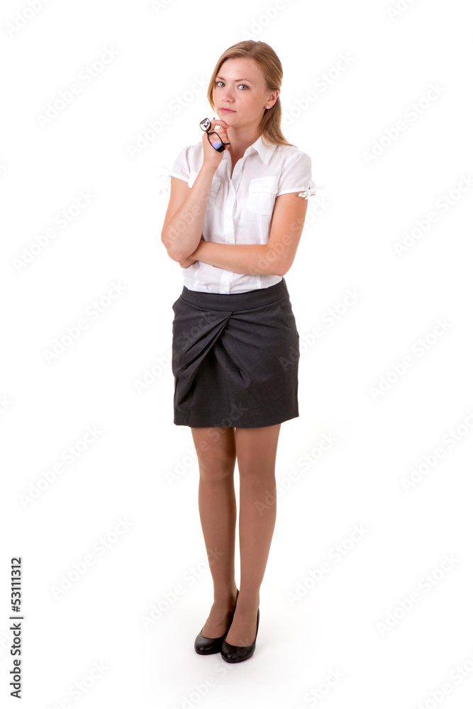Confident business woman standing full length