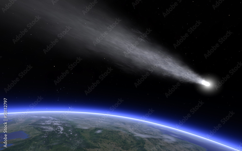 comet above earth